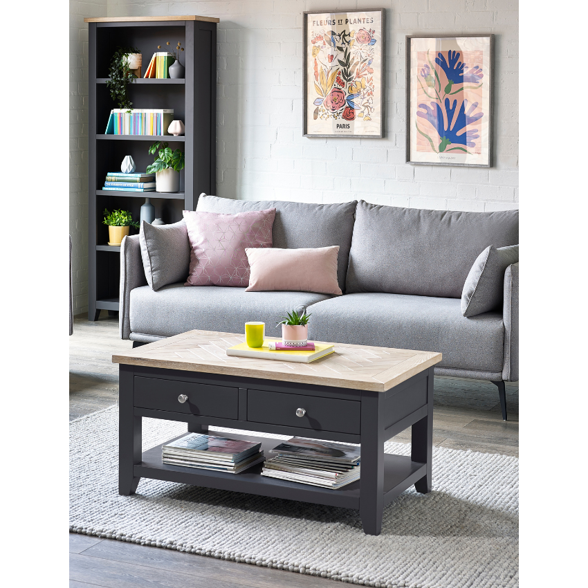 Bordeaux Tall Bookcase Dark Grey - Living with Luxury