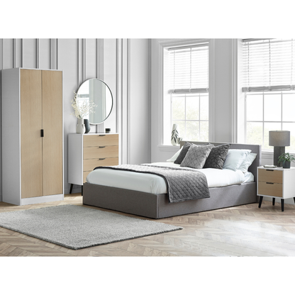Alba 5 Drawer Narrow Chest - White/Oak - Living with Luxury