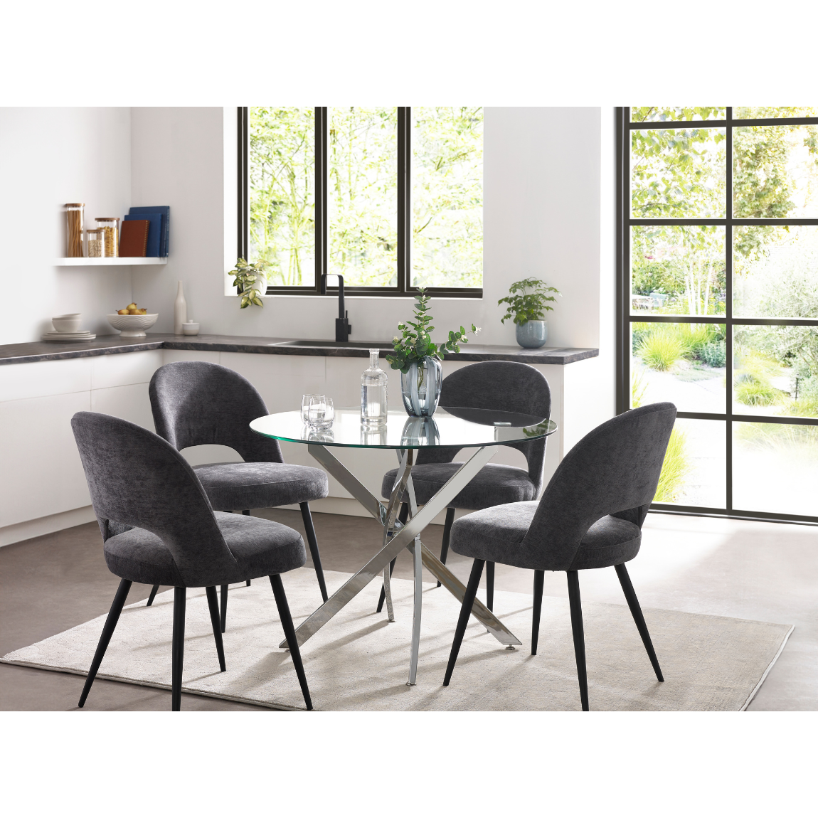 Anderson Round Glass Dining Table - Living with Luxury