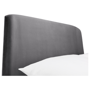 Frida Curved Velvet King Bed - Grey