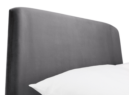 Frida Curved Velvet King Bed - Grey