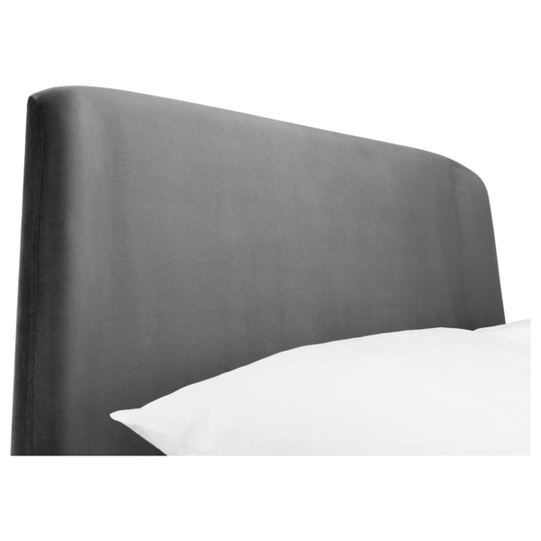 Frida Curved Velvet King Bed - Grey