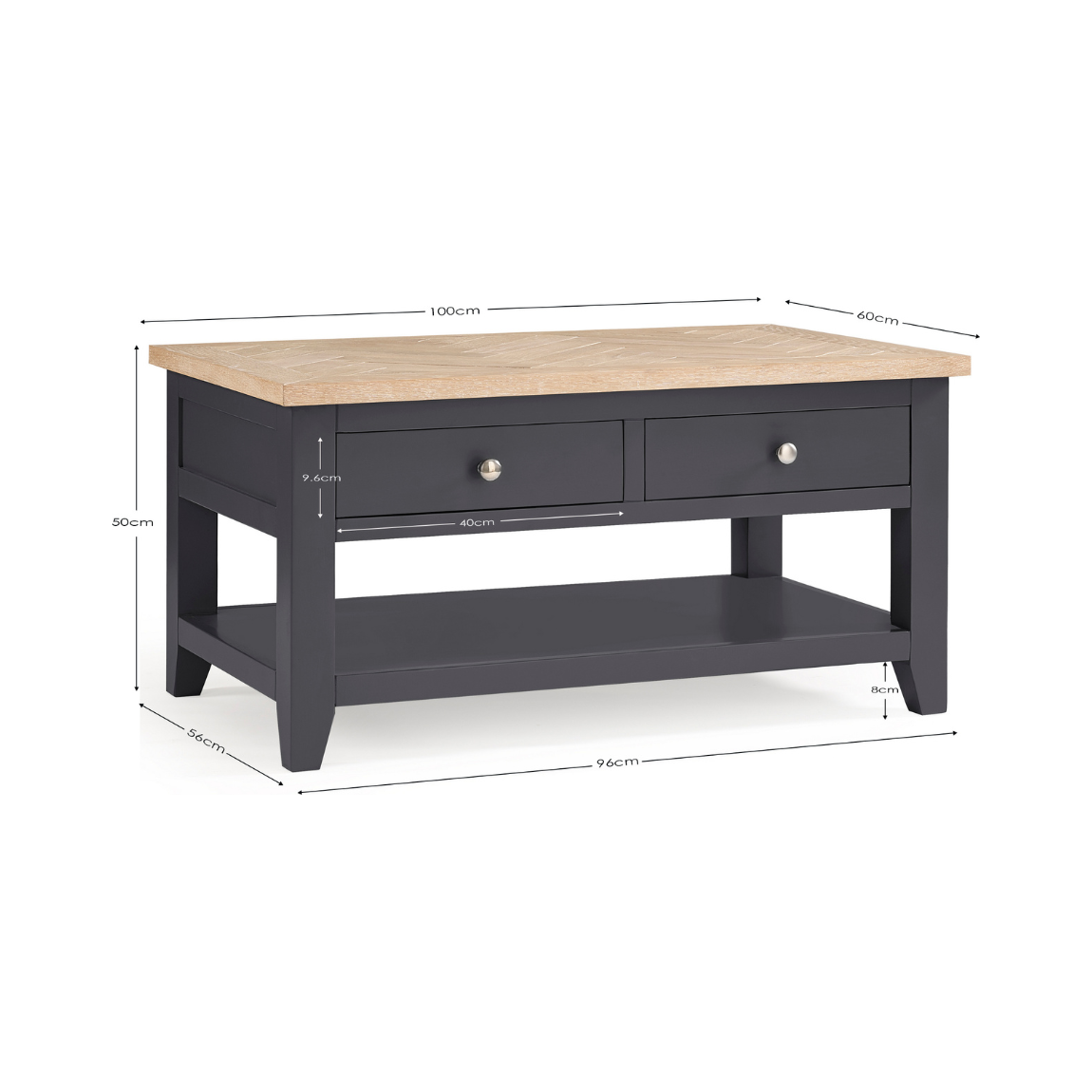 Bordeaux Coffee Table Dark Grey - Living with Luxury