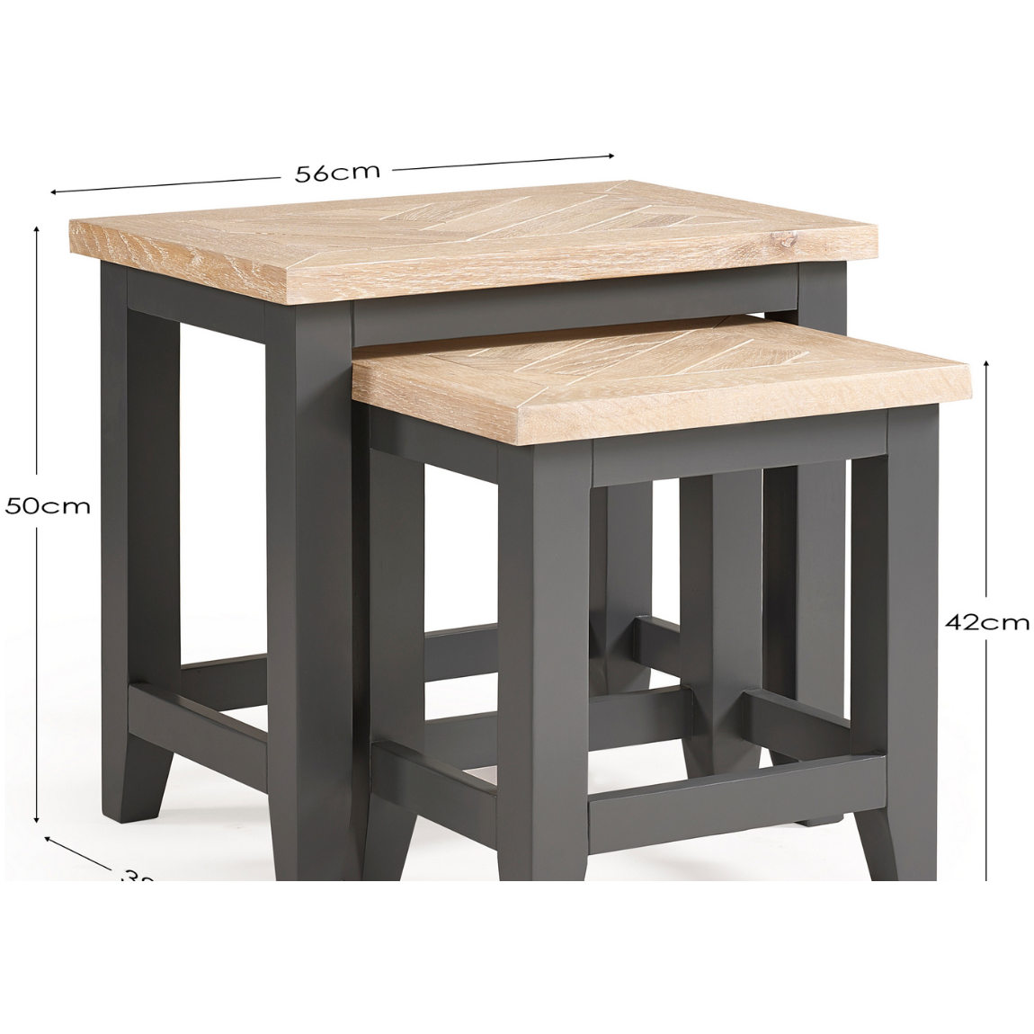 Bordeaux Nest Of Tables Dark Grey - Living with Luxury