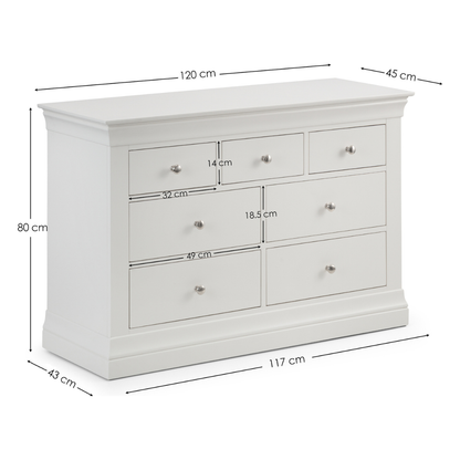 Clermont 4+3 Drawer Chest - Surf White - Living with Luxury