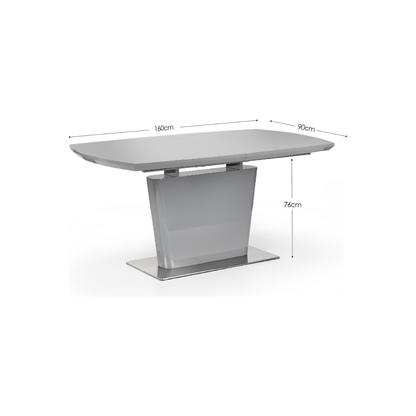 Como High Gloss Extending Table - Grey - Living with Luxury