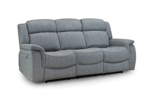 Linden Electric Recliner Sofa Grey 3 Seater – Fabric Living Room Sofa