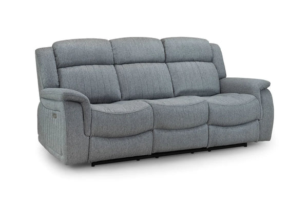 Linden Electric Recliner Sofa Grey 3 Seater – Fabric Living Room Sofa