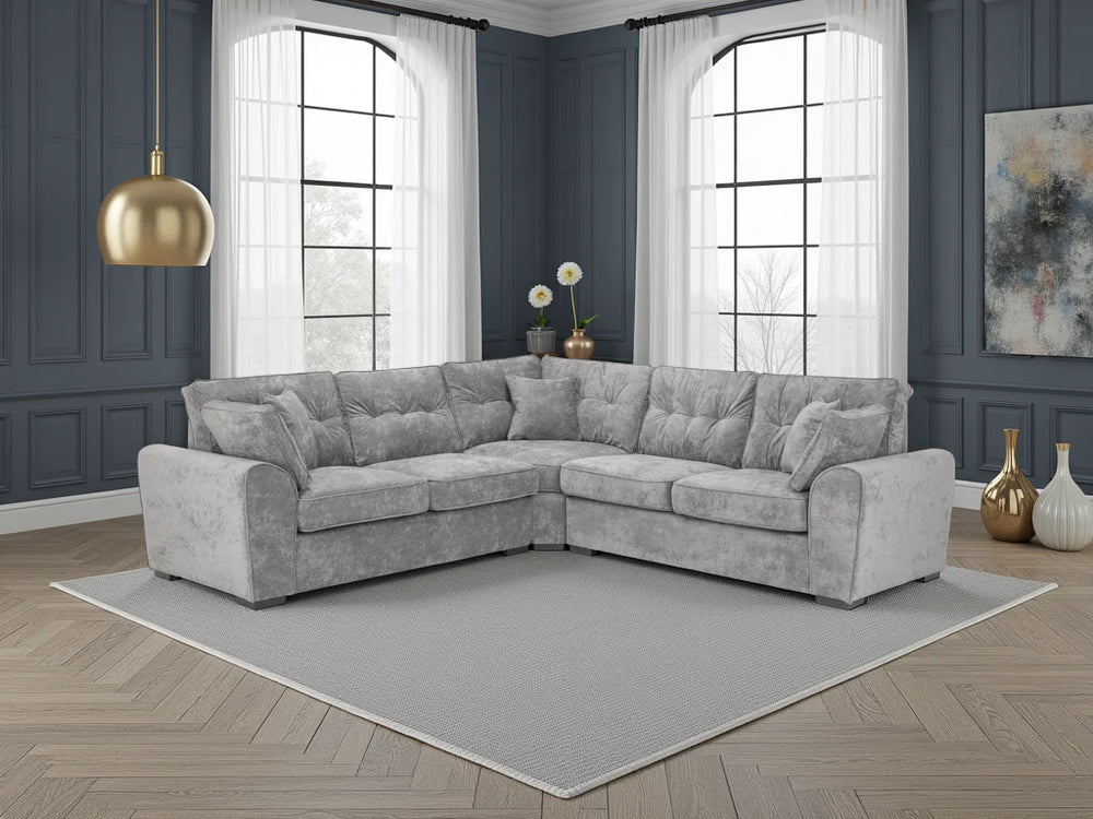 Maxwell Grey Large Corner Sofa – Stylish Modern Living Room Seating Furniture