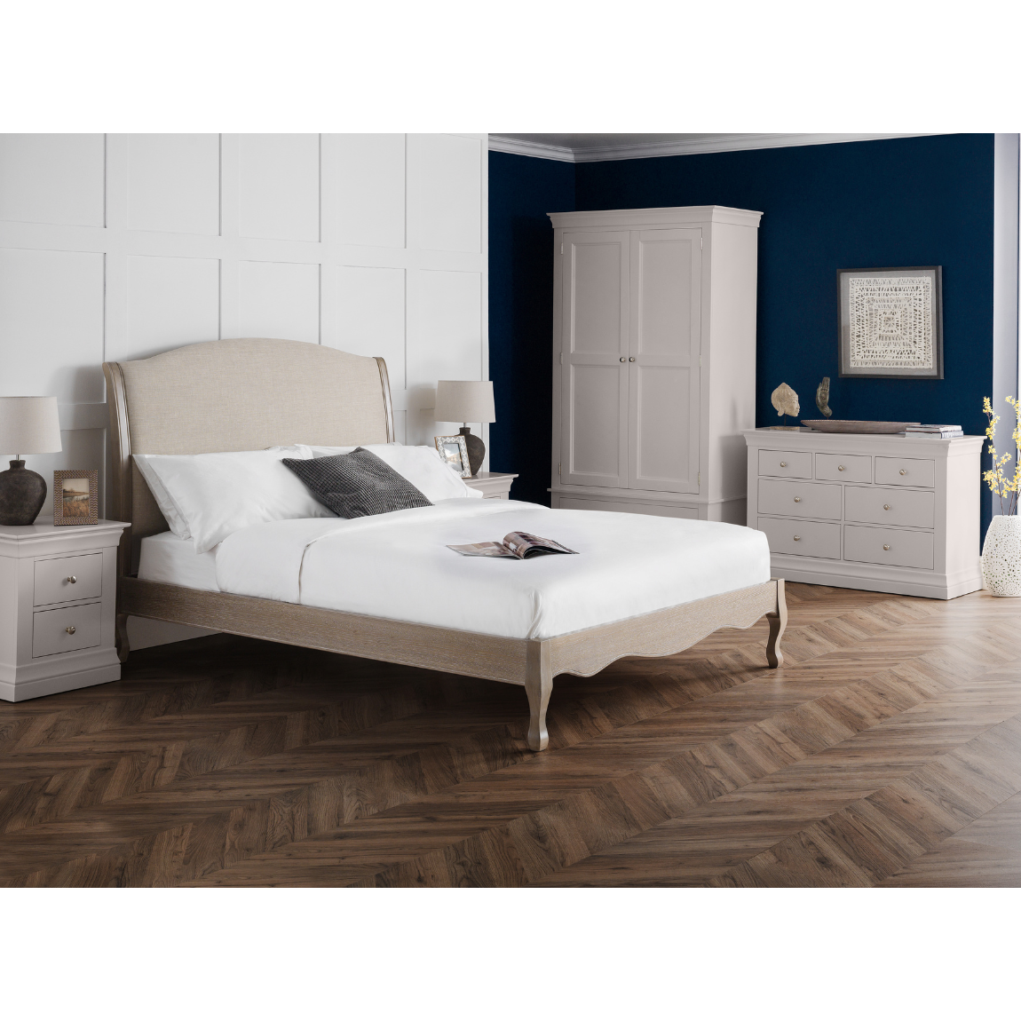Clermont 3+2 Drawer Chest - Light Grey - Living with Luxury