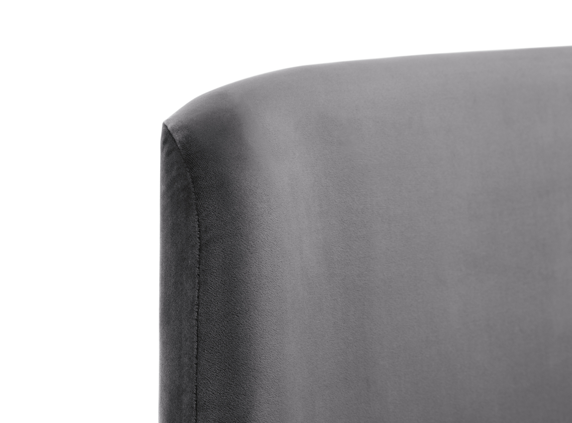 Frida Curved Velvet King Bed - Grey