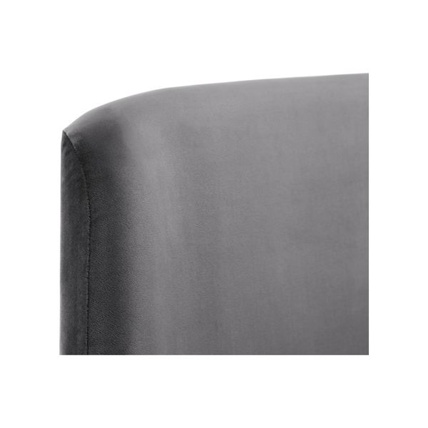 Frida Curved Velvet King Bed - Grey