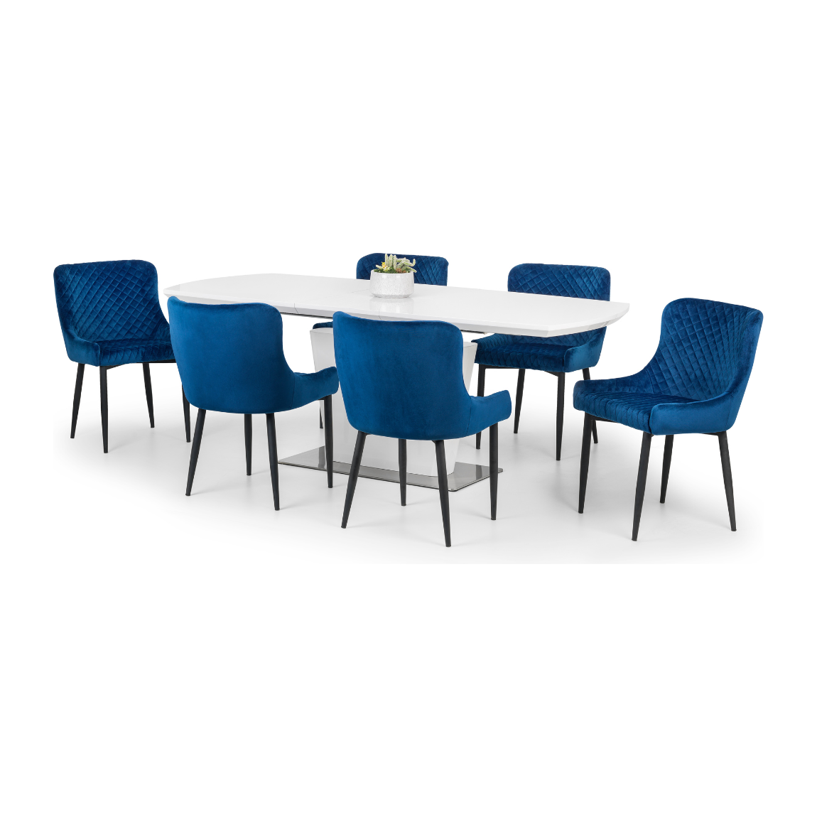 Como High Gloss Extending Table - White - Living with Luxury