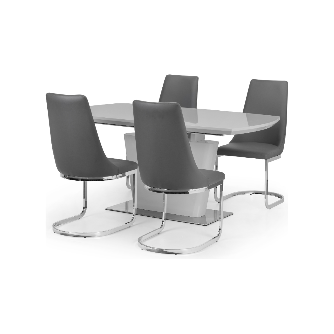 Como High Gloss Extending Table - Grey - Living with Luxury