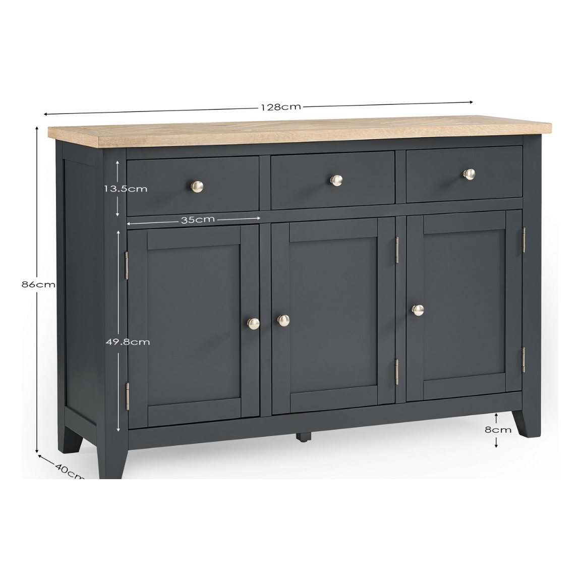 Bordeaux Sideboard Dark Grey - Living with Luxury