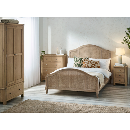 Fleur Rattan Bed - Light Oak - Living with Luxury