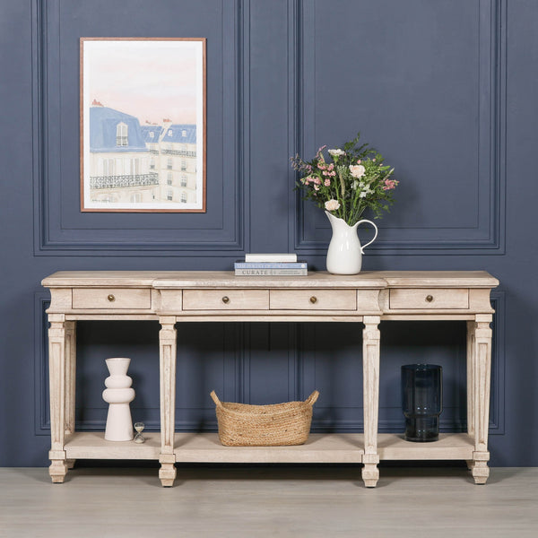 Acacia 4 Drawer Breakfront Console Table – view 5
