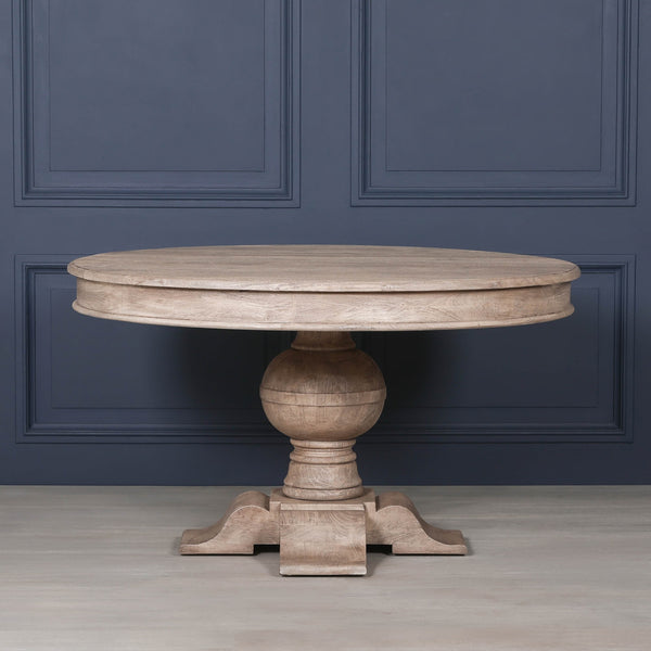 Rustic Acacia Round Ball Dining Table – view 7