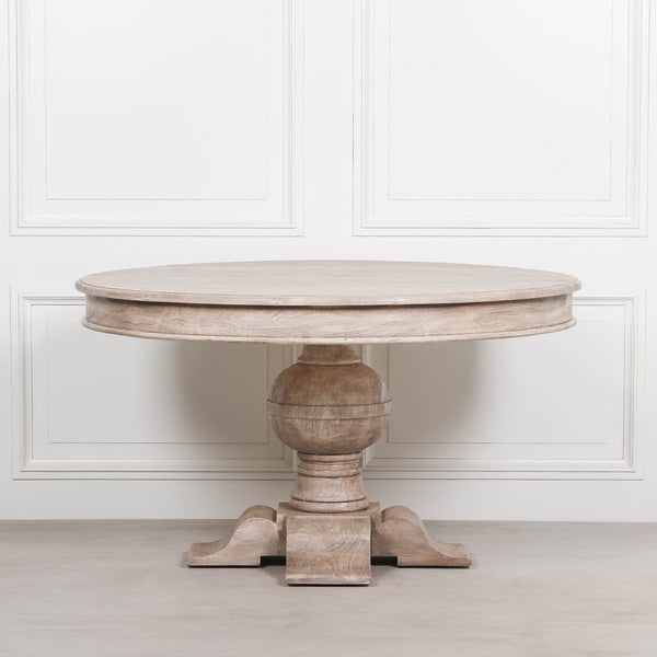 Rustic Acacia Round Ball Dining Table – view 4