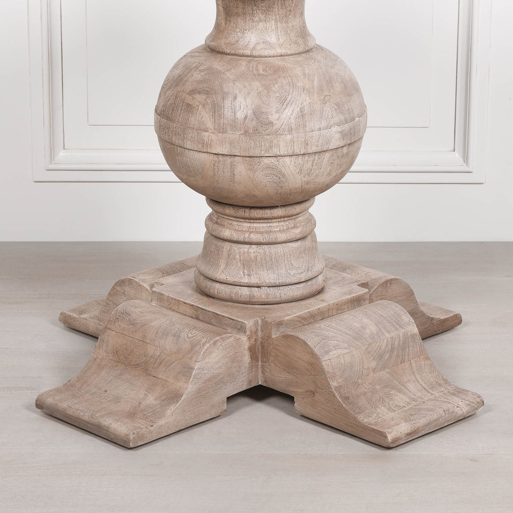 Rustic Acacia Round Ball Dining Table – view 1