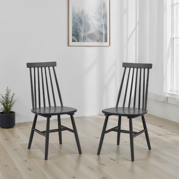 Set Of 2 Alassio Spindle Back Dining Chairs - Living with Luxury
