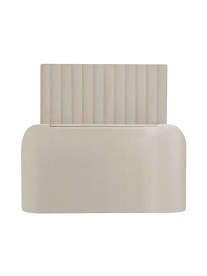 Alana Side-Lift Ottoman TV Bed - Cream Velvet, Double - Living with Luxury