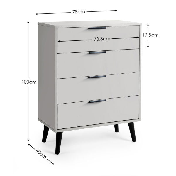 Alba 4 Drawer Chest - Living with Luxury