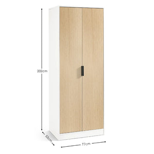 Alba 2 Door Wardrobe - White/Oak - Living with Luxury