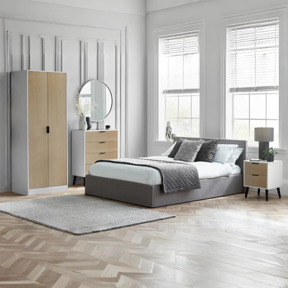 Alba 2 Door Wardrobe - White/Oak - Living with Luxury