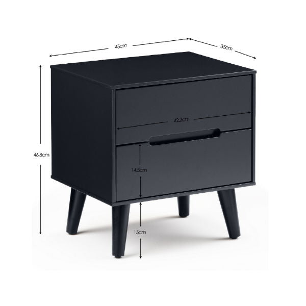 Alicia 2 Drawer Bedside - Living with Luxury