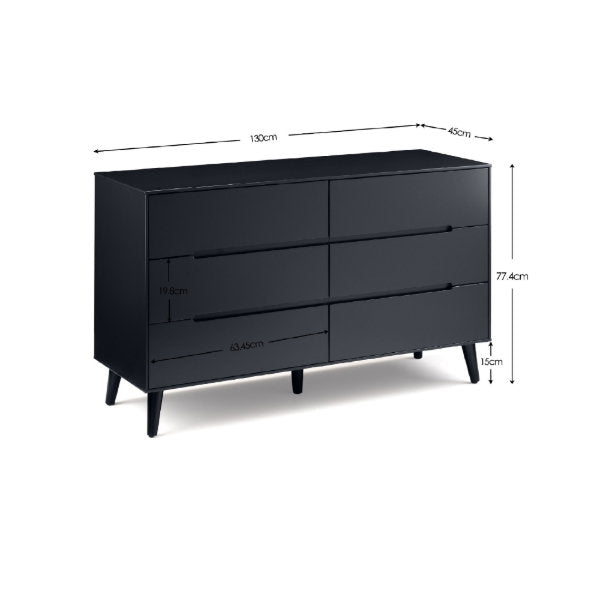 Alicia 6 Drawer Wide Chest - Living with Luxury
