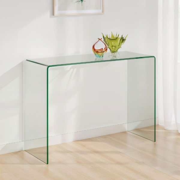 Amalfi Bent Glass Console Table - Living with Luxury