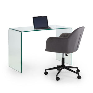 Amalfi Bent Glass Desk - Living with Luxury
