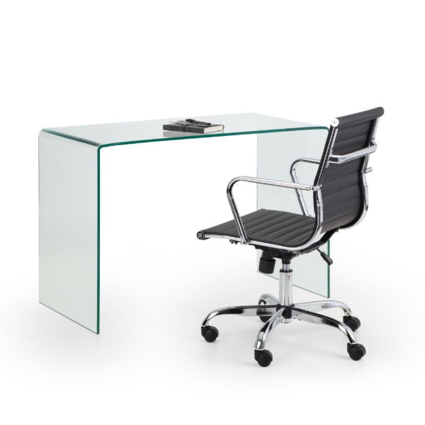 Amalfi Bent Glass Desk - Living with Luxury