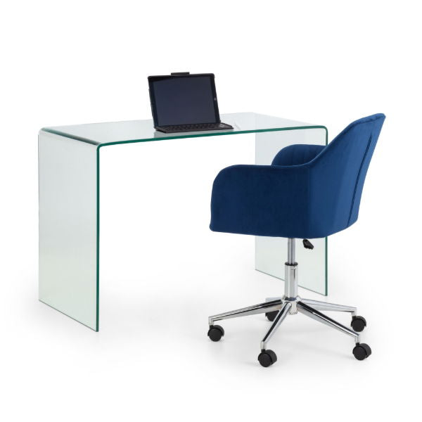 Amalfi Bent Glass Desk - Living with Luxury