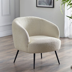 GIGI BOUCLE ACCENT CHAIR - IVORY - Living with Luxury