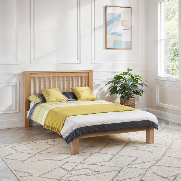Shaker Style Oak Bed Frame – Low Foot End - Living with Luxury