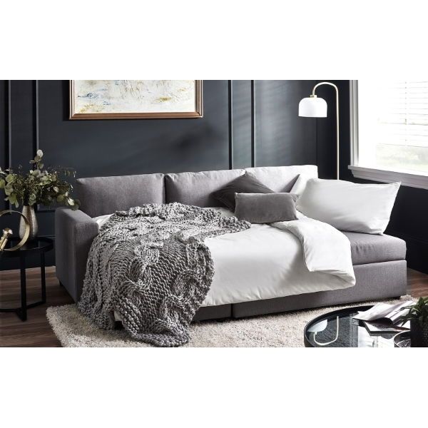 Angel Sofa Bed – Light Grey Linen - Living with Luxury