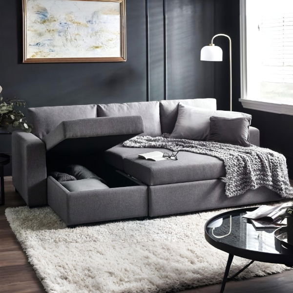 Angel Sofa Bed – Light Grey Linen - Living with Luxury
