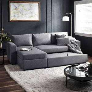 Angel Sofa Bed – Light Grey Linen - Living with Luxury