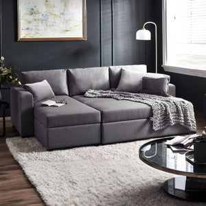 Angel Sofa Bed – Light Grey Linen - Living with Luxury