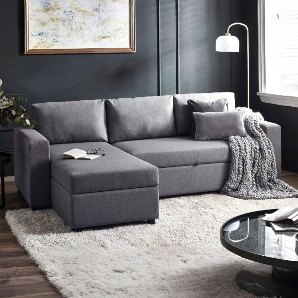 Angel Sofa Bed – Light Grey Linen - Living with Luxury