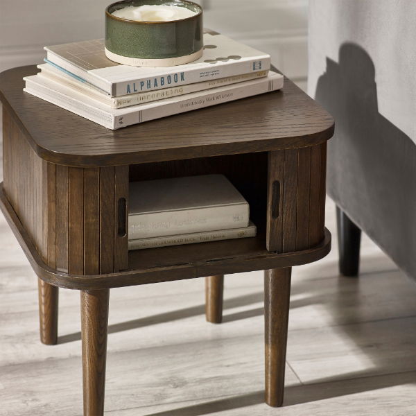 Arya Side Table – Dark Oak Effect - Living with Luxury