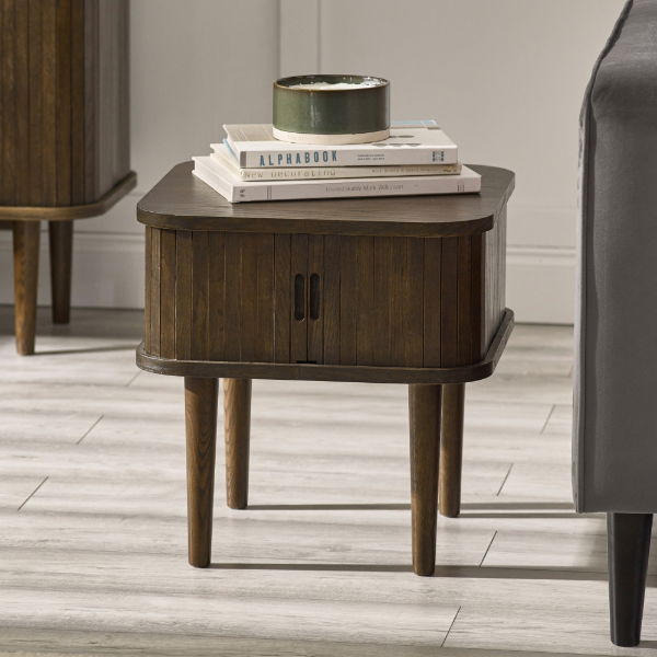 Arya Side Table – Dark Oak Effect - Living with Luxury