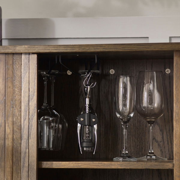 Arya Wine Cabinet – Dark Oak Effect - Living with Luxury