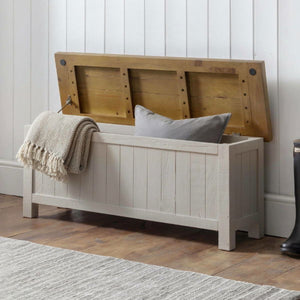 Aspen Storage Bench – Grey Wash - Living with Luxury