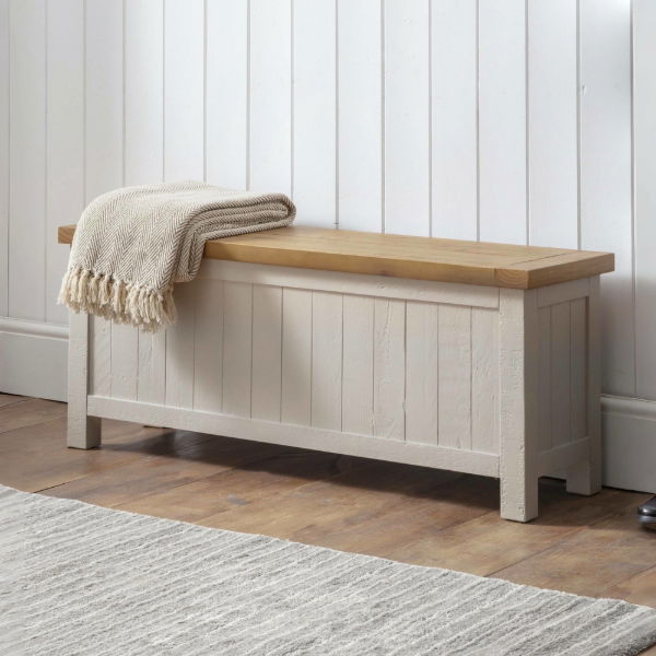 Aspen Storage Bench – Grey Wash - Living with Luxury