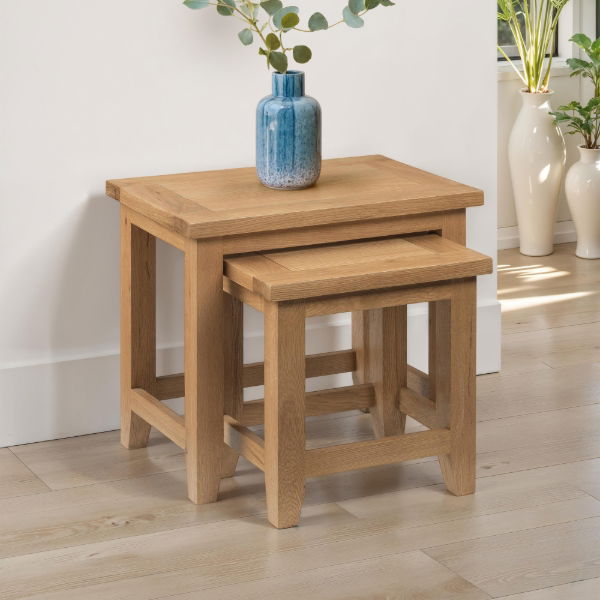 Astoria Nest of Tables – Waxed Oak - Living with Luxury
