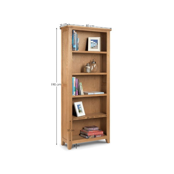 Astoria Tall Bookcase – Waxed Oak - Living with Luxury