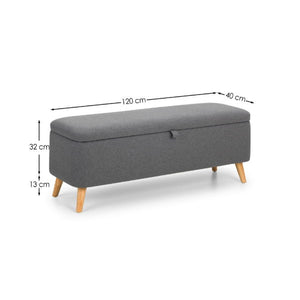 Astrid Blanket Box – Grey Linen - Living with Luxury